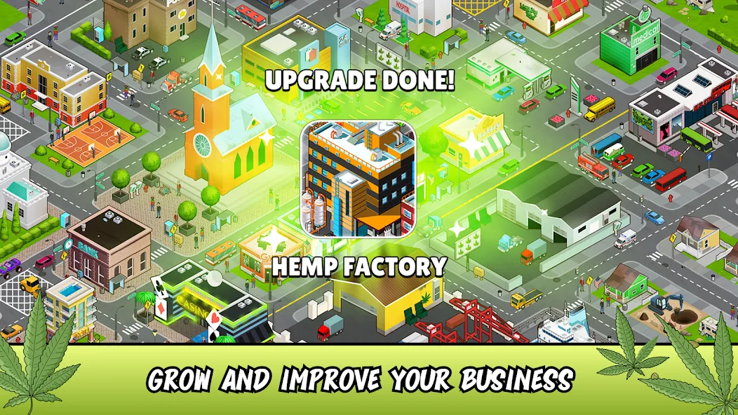Взломанная Weed City - Hemp Farm Tycoon [MOD: безлимитные деньги и ресурсы] на Андроид — скриншот 4