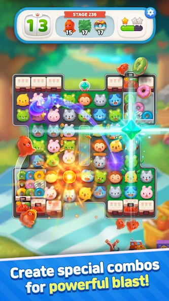 Скачать Anipang Match [MOD: безлимитные жизни и усилители] — скриншот 2