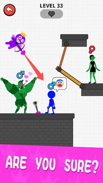 Скачать взлом Love Archer rainbow monster [MOD: безлимитные стрелы и открытые уровни] — скриншот 5