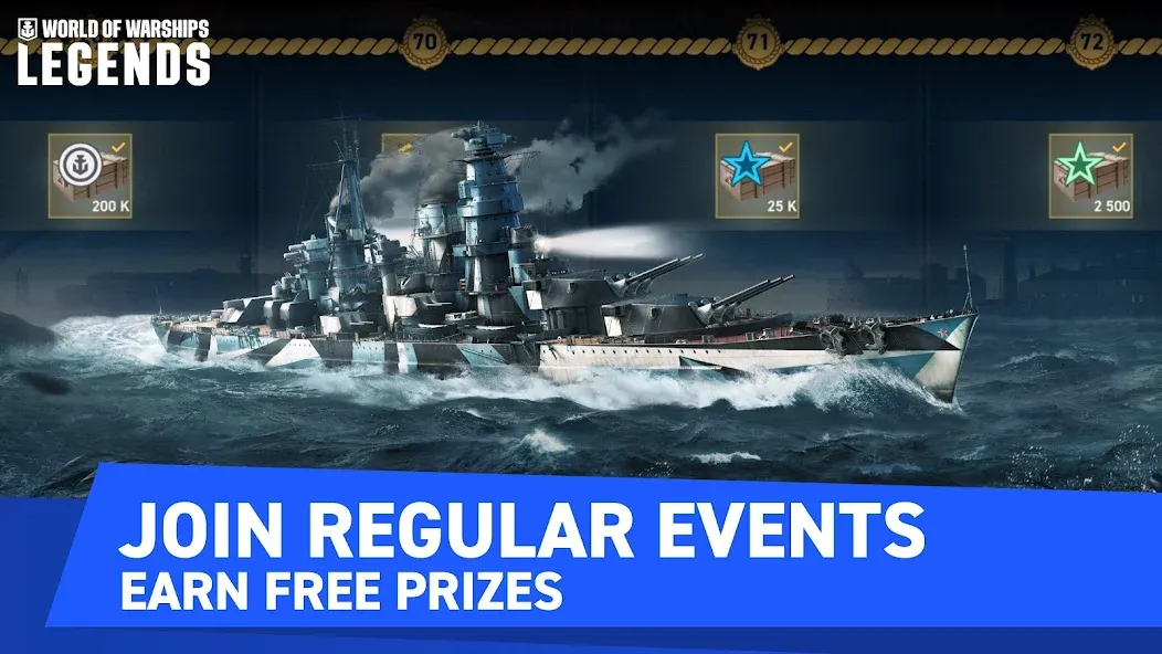 Взломанная World of Warships Legends PvP [MOD: много золота и свободный доступ] на Андроид — скриншот 3