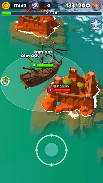 Скачать взлом Pirate Raid - Caribbean Battle [MOD: безлимитные ресурсы и мощные корабли] — скриншот 4