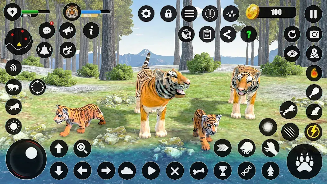 Скачать взлом Tiger Simulator Animal Games [MOD: безлимитные монеты и энергия] — скриншот 2