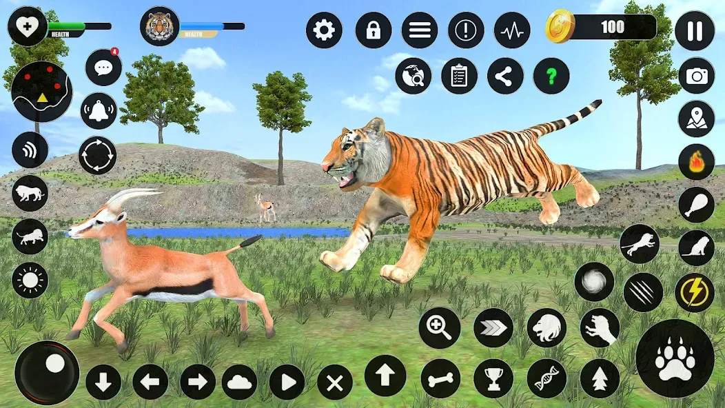 Скачать взлом Tiger Simulator Animal Games [MOD: безлимитные монеты и энергия] — скриншот 3