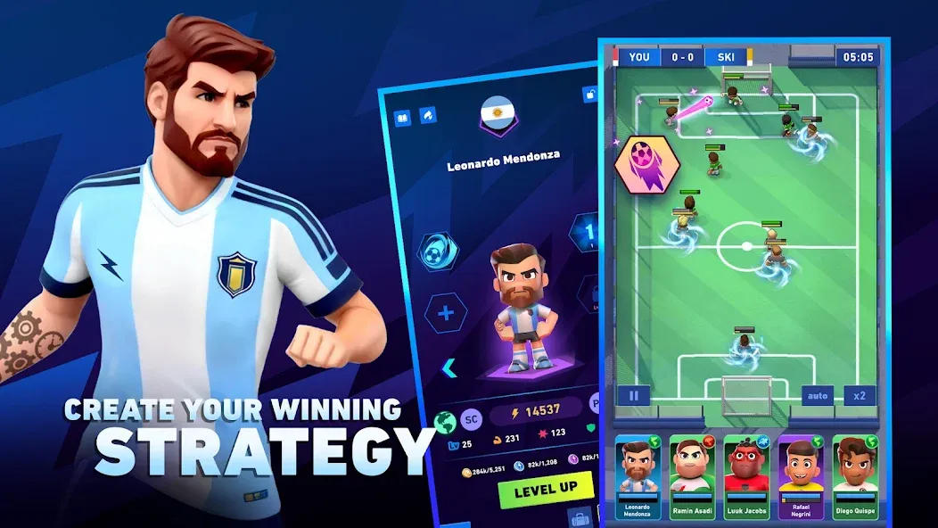 Скачать AFK Football: RPG Soccer Games [MOD: безлимитные деньги и энергия] — скриншот 5
