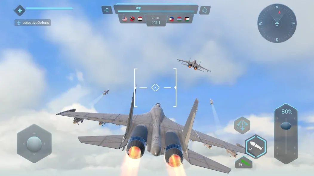 Скачать Sky Warriors: Airplane Games [MOD: безлимитные деньги и улучшенное оружие] на телефон — скриншот 3