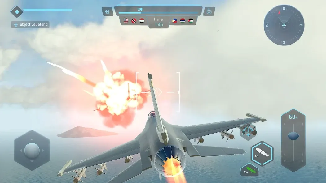 Скачать Sky Warriors: Airplane Games [MOD: безлимитные деньги и улучшенное оружие] на телефон — скриншот 5
