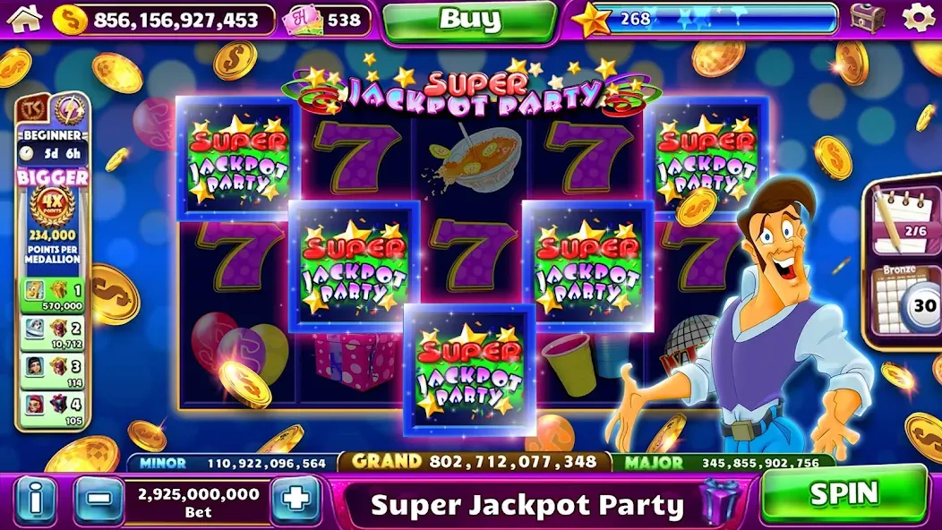 Jackpot Party Casino Slots [MOD: бесплатные спины и много монет] (Бесплатно / APK) — скриншот 4
