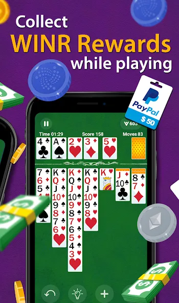 Скачать Solitaire - Make Money [MOD: безлимитные деньги и бонусы] на телефон — скриншот 5