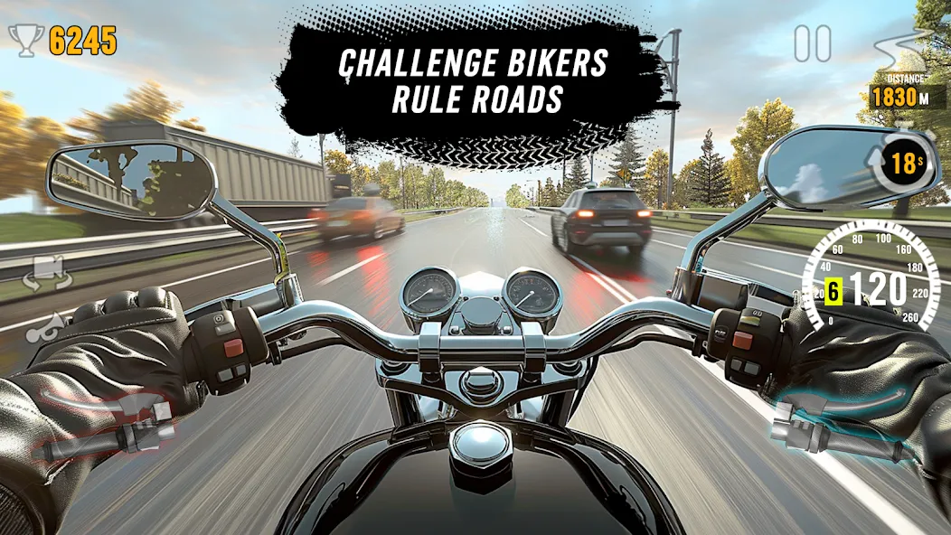 Взломанная Motor Tour: Biker's Challenge [MOD: безлимитные деньги и открыты все байки] на Андроид — скриншот 2