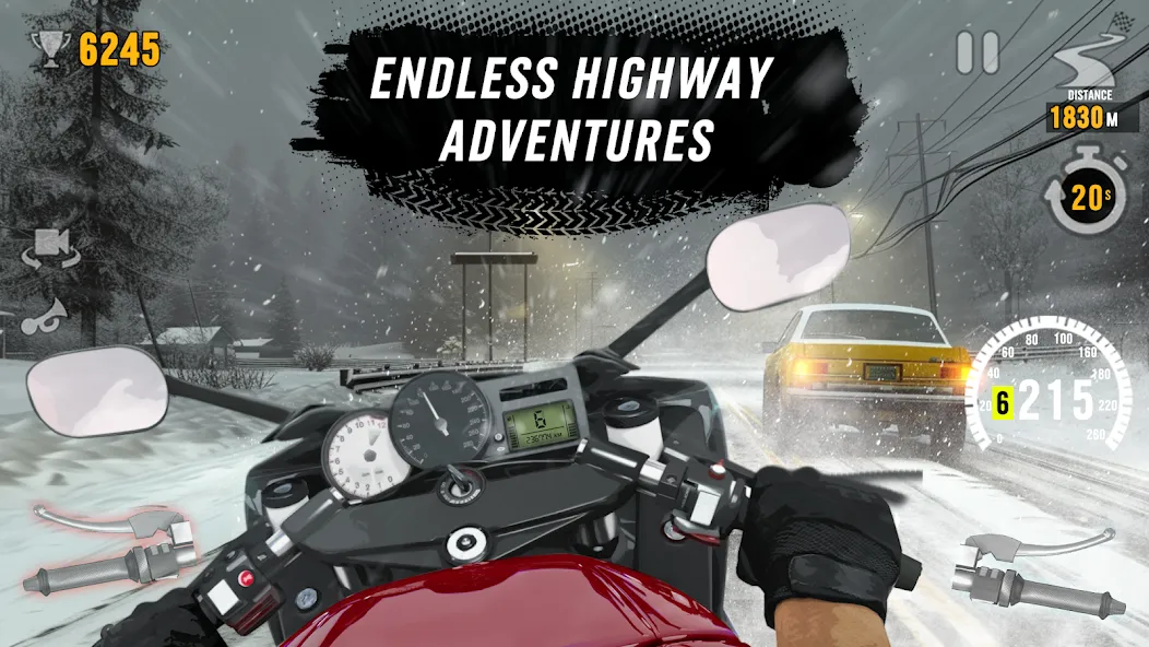 Взломанная Motor Tour: Biker's Challenge [MOD: безлимитные деньги и открыты все байки] на Андроид — скриншот 4