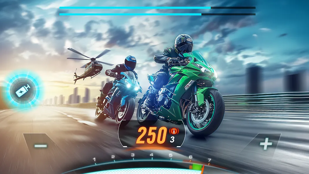 Скачать Motor Bike: Xtreme Races [MOD: безлимитные деньги и топливо] на телефон — скриншот 1