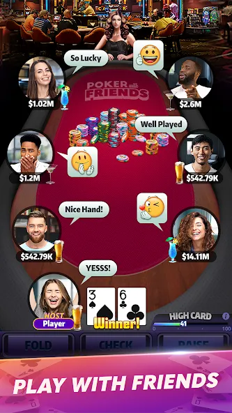 Скачать взлом Mega Hit Poker: Texas Holdem [MOD: безлимитные фишки и все функции открыты] — скриншот 4