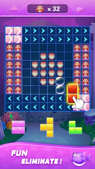 Block Ocean 1010 Puzzle Games [MOD: без рекламы и бесконечные подсказки] на Андроид — скриншот 3