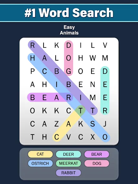 Word Search: Word Find [MOD: безлимитные подсказки и монеты] — Скачать бесплатно (APK) — скриншот 4