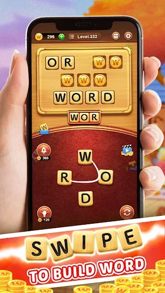 Взломанная Word Connect [MOD: безлимитные подсказки и открыты все уровни] на Андроид — скриншот 1