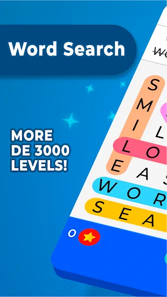 Скачать Word Search [MOD: безлимитные подсказки и открыты все уровни] — скриншот 1