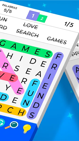 Скачать Word Search [MOD: безлимитные подсказки и открыты все уровни] — скриншот 2