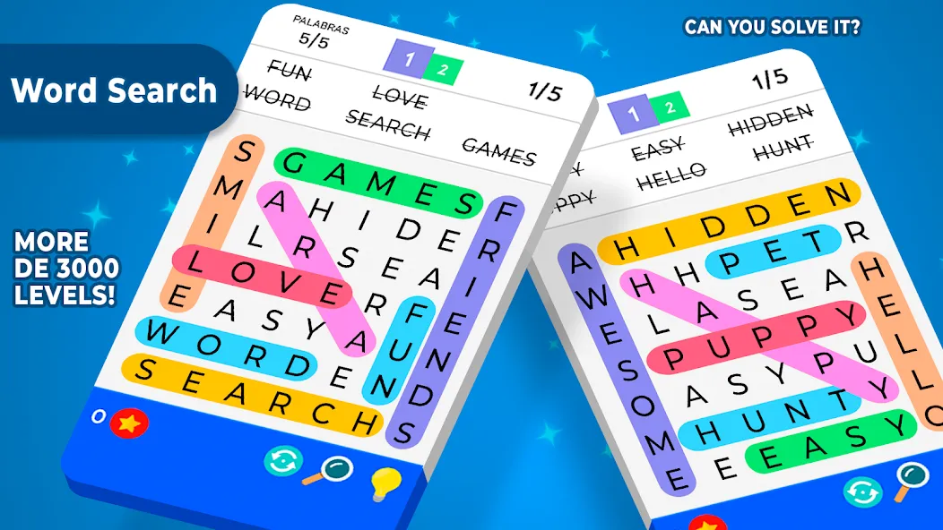 Скачать Word Search [MOD: безлимитные подсказки и открыты все уровни] — скриншот 5