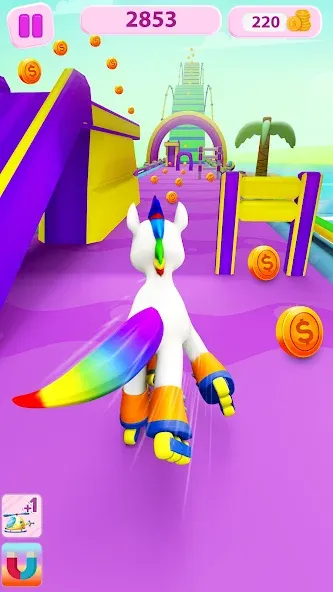 Взломанная Unicorn Kingdom: Running Games [MOD: много монет и все уровни открыты] на Андроид — скриншот 1