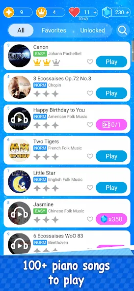 Magic Piano Music Tiles 2 [MOD: безлимитные деньги и все песни] на Андроид — скриншот 3