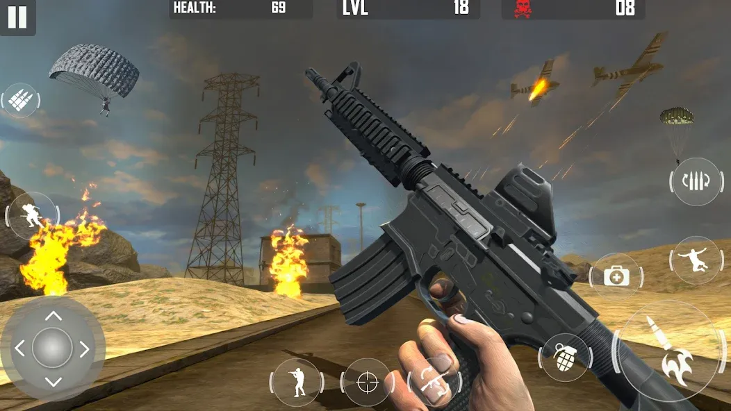 Взломанная fps cover firing Offline Game [MOD: без рекламы и много оружия] на Андроид — скриншот 4