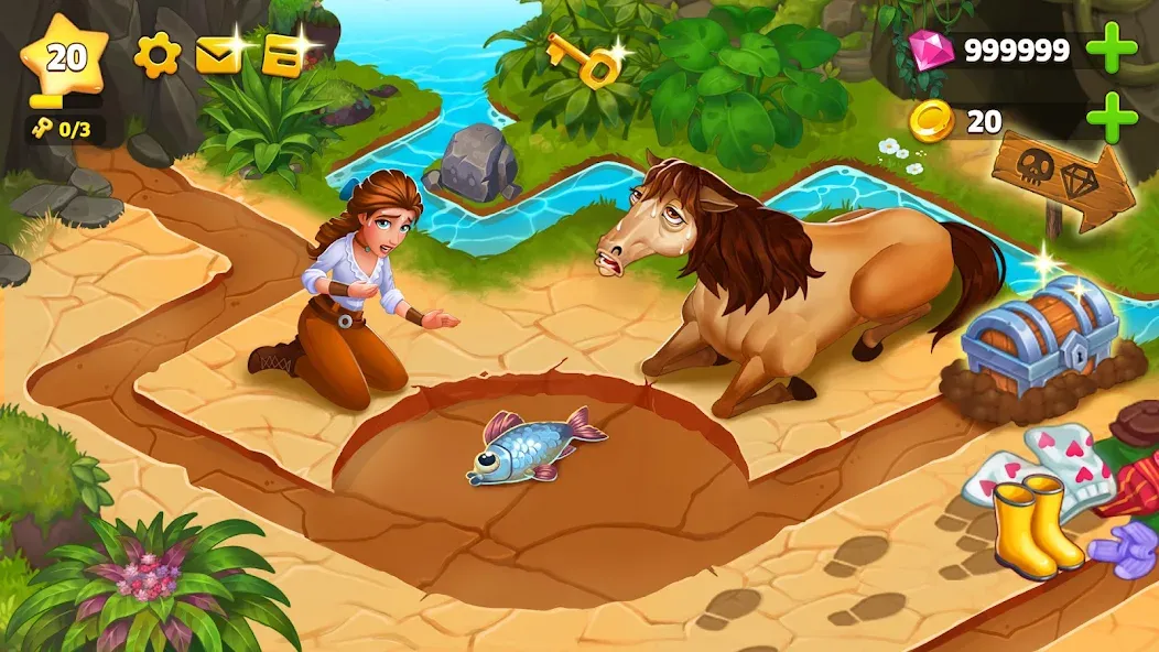 Island Hoppers: Jungle Farm [MOD: безлимитные ресурсы и ускоренное строительство] (Бесплатно / APK) — скриншот 1