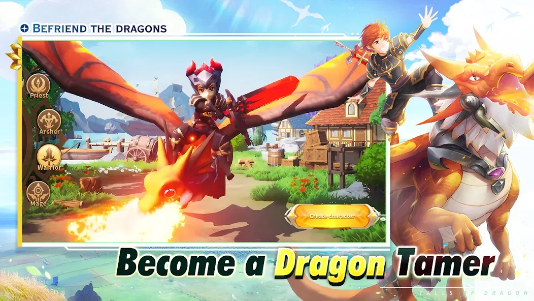 Взломанная Tales of Dragon - Fantasy RPG [MOD: безлимитные ресурсы и усиленные герои] на Андроид — скриншот 2