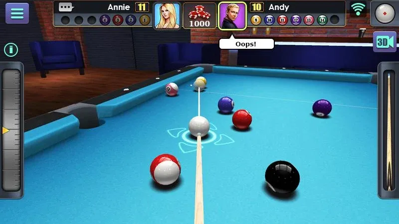 3D Pool Ball [MOD: безлимитные монеты и все столы открыты] на Андроид — скриншот 1