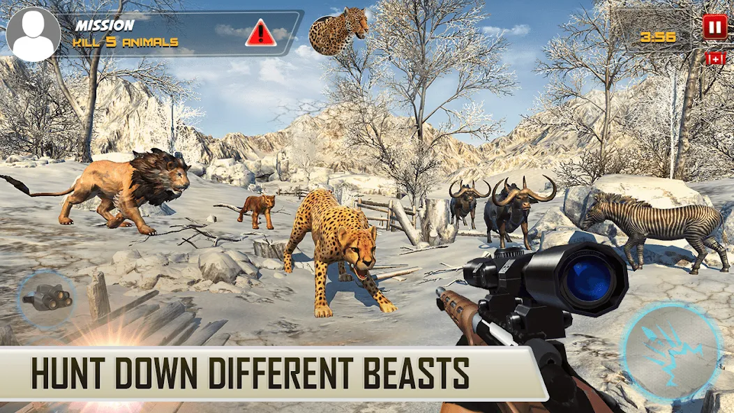 Скачать Dino Hunting Sniper Shooter 3D [MOD: безлимитные деньги и патроны] — скриншот 3