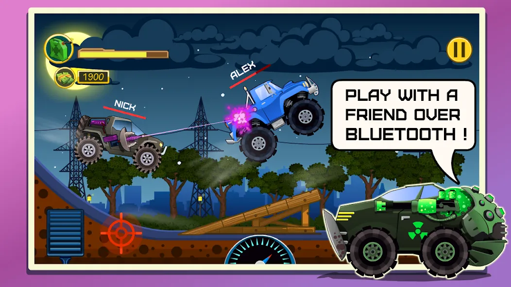 Скачать взлом Mad Hill Racing: Bluetooth [MOD: много денег и открыты трассы] — скриншот 1