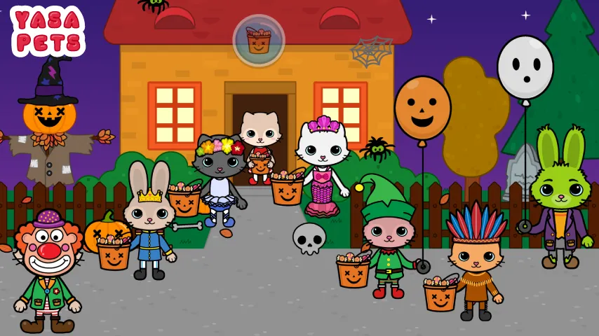 Yasa Pets Halloween [MOD: разблокированы все хэллоуинские предметы] (Бесплатно / APK) — скриншот 1