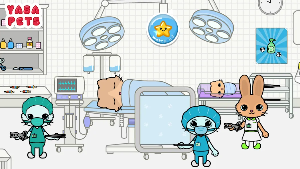 Скачать Yasa Pets Hospital [MOD: безлимитные деньги и всё открыто] на телефон — скриншот 3