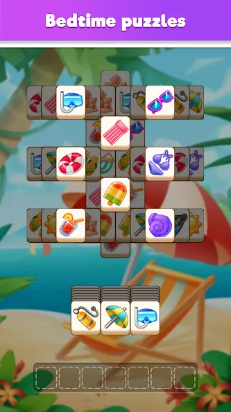 Взломанная Tile Match Puzzle: Triple Game [MOD: безлимитные подсказки и жизни] на Андроид — скриншот 4