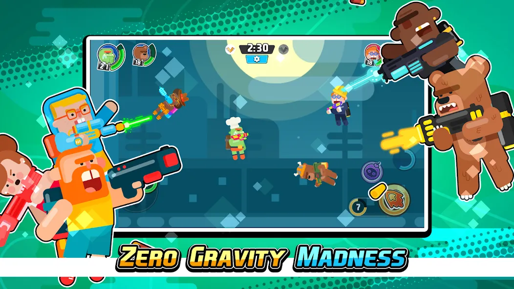 Gravity Brawl: Hero Shooter [MOD: бесконечные патроны и энергия] на Андроид — скриншот 1