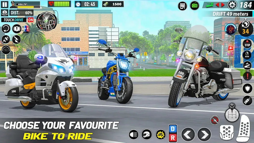 Police Moto Bike Chase Crime [MOD: неограниченные деньги и топливо] (Бесплатно / APK) — скриншот 2