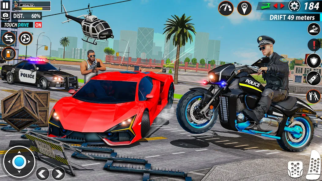 Police Moto Bike Chase Crime [MOD: неограниченные деньги и топливо] (Бесплатно / APK) — скриншот 3