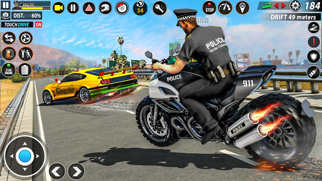 Police Moto Bike Chase Crime [MOD: неограниченные деньги и топливо] (Бесплатно / APK) — скриншот 5