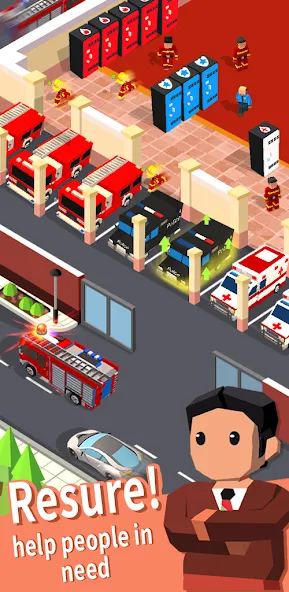 Idle Rescue Tycoon [MOD: бесконечные деньги и ускорение спасения] последняя версия — скриншот 1