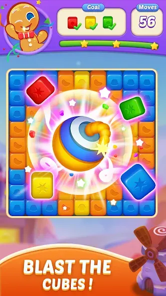 Candy Blast Fever:Cubes Crush [MOD: безлимитные жизни и усилители] на Андроид — скриншот 3