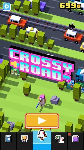Скачать взлом Crossy Road [MOD: бесконечные монеты и разблокированы персонажи] — скриншот 1