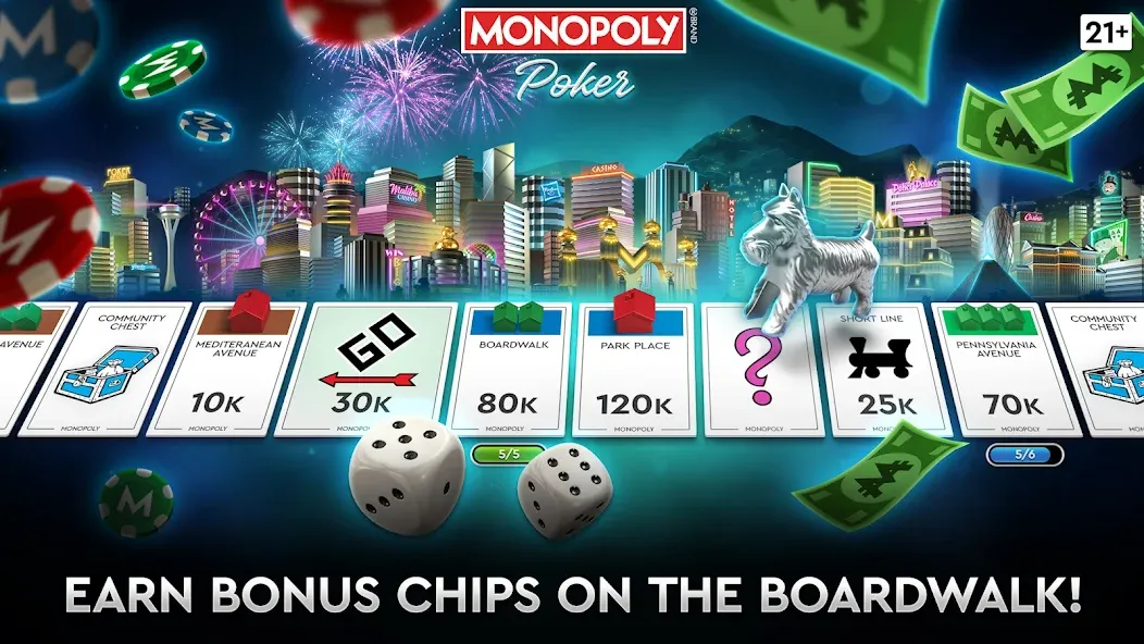 MONOPOLY Poker - Texas Holdem [MOD: безлимитные фишки и открытые столы] на Андроид — скриншот 1