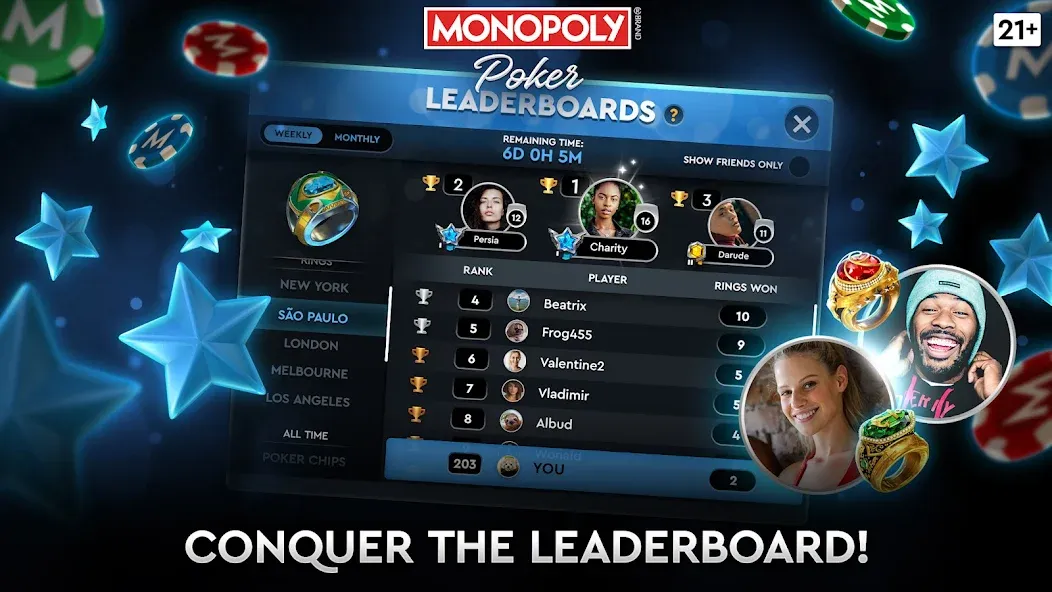 MONOPOLY Poker - Texas Holdem [MOD: безлимитные фишки и открытые столы] на Андроид — скриншот 5