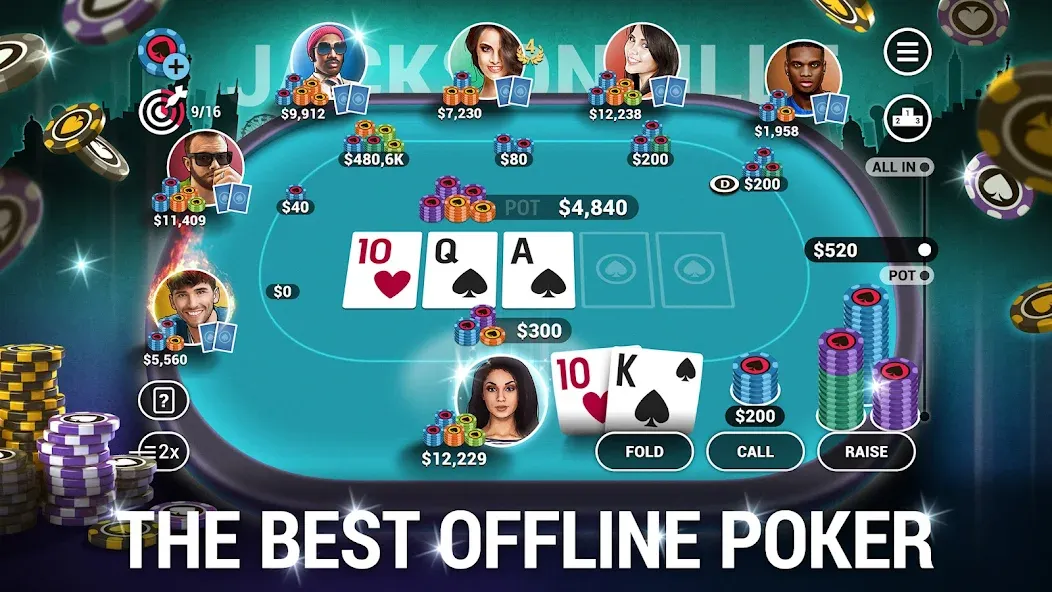 Poker World, Offline TX Holdem [MOD: безлимитные фишки и все турниры открыты] последняя версия — скриншот 1