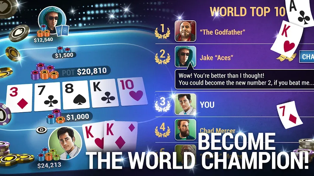 Poker World, Offline TX Holdem [MOD: безлимитные фишки и все турниры открыты] последняя версия — скриншот 3