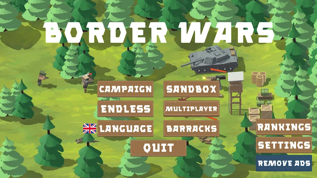 Border Wars: Army Simulator [MOD: безлимитные деньги и оружие] на Андроид — скриншот 1