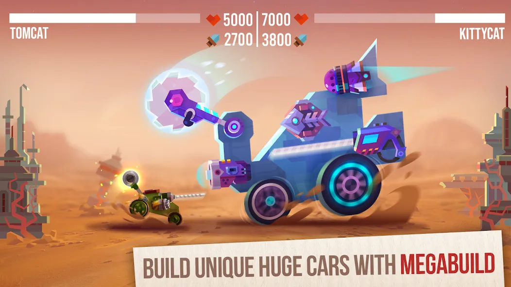 CATS: Crash Arena Turbo Stars [MOD: безлимитные монеты и усиленные машины] на Андроид — скриншот 1