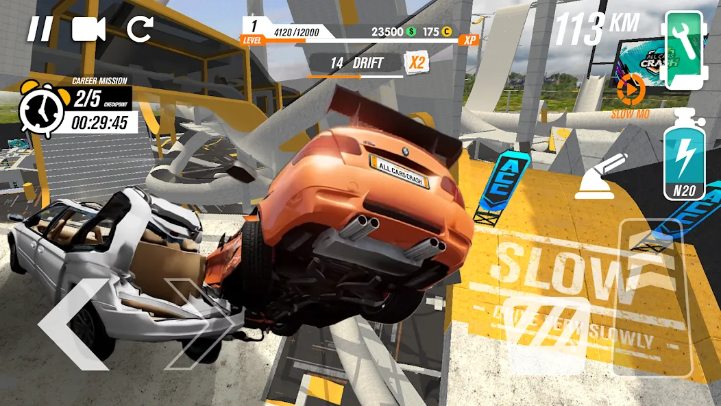 Взломанная All Cars Crash [MOD: безлимитные деньги и открыты все машины] на Андроид — скриншот 4