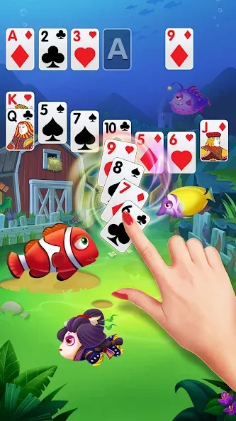 Solitaire Fish Klondike Card [MOD: без рекламы и много монет] на Андроид — скриншот 3