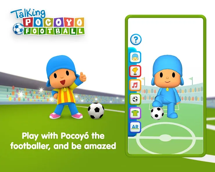 Talking Pocoyo Football [MOD: безлимитные монеты и открытые мячи] (Бесплатно / APK) — скриншот 2