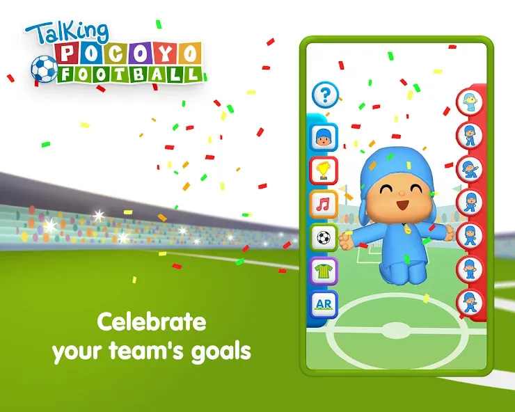 Talking Pocoyo Football [MOD: безлимитные монеты и открытые мячи] (Бесплатно / APK) — скриншот 3